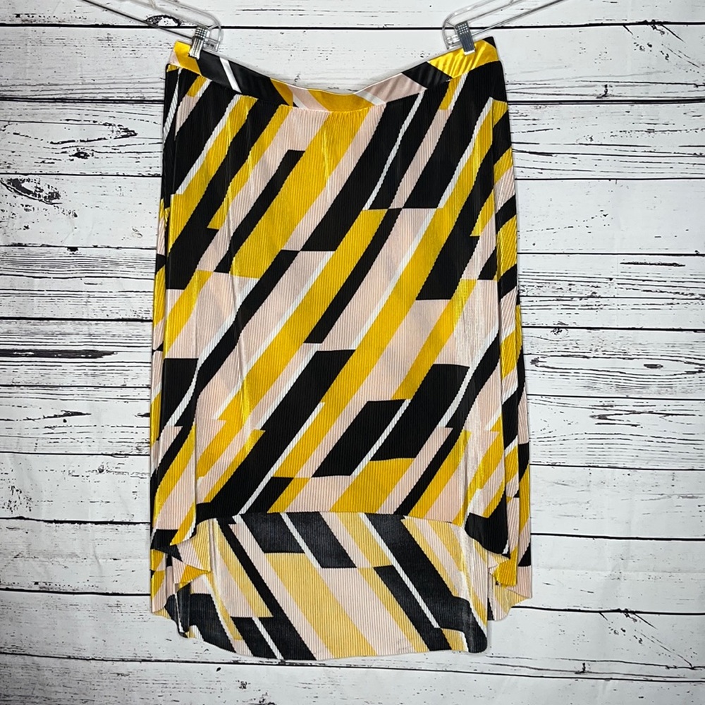 Lane Bryant NWT Size 22/24 Geometric Stripe Pleated High-Low Hemline Skirt